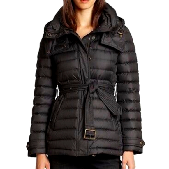 Burberry Jackets & Blazers - Burberry Brit Cornsdale Channel Quilt Down Jacket With Hood Small